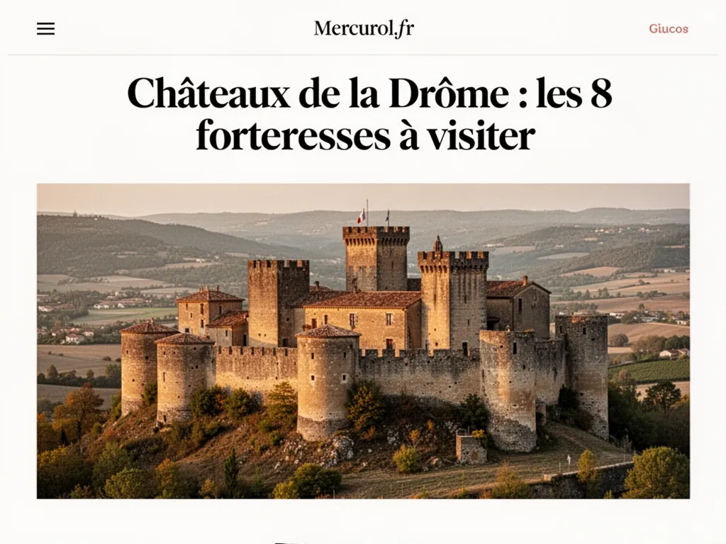 Château de Grignan surplombant la vallée, avec ses murs en pierres et son jardin à la française