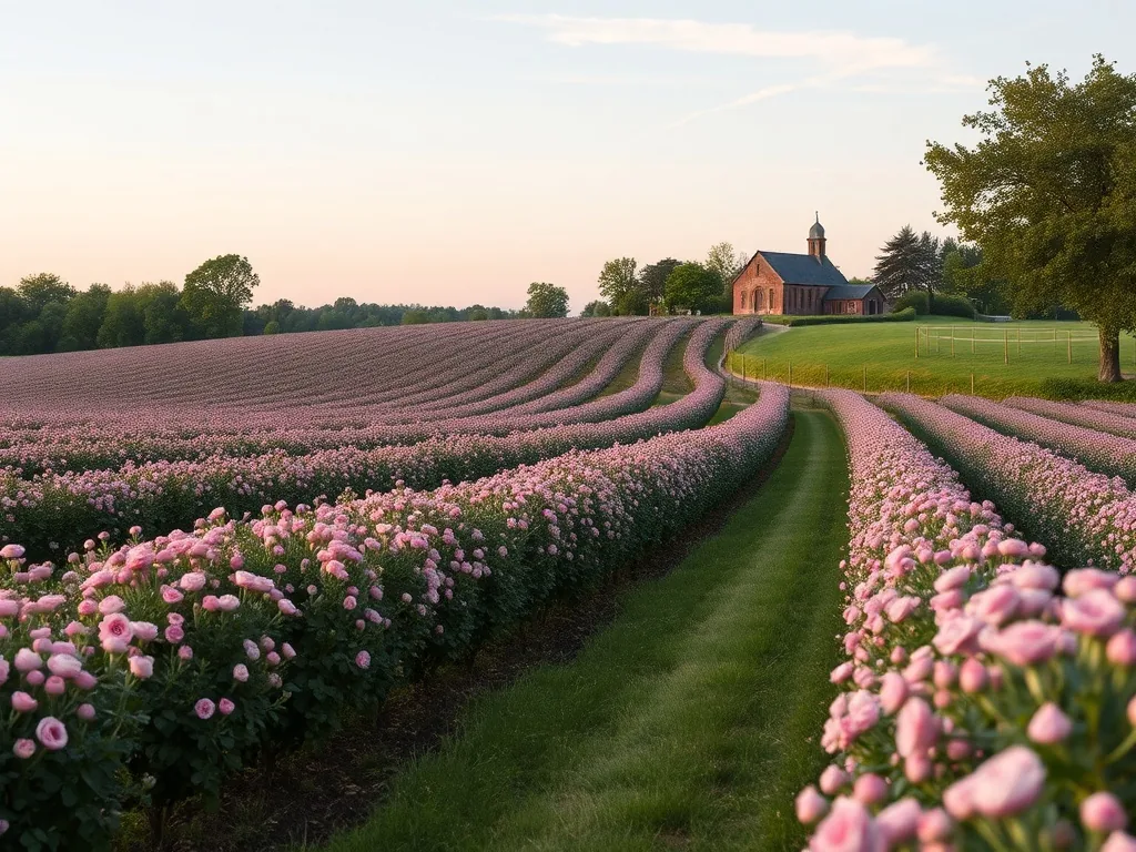 Bouteille de rosé posée devant une vieille ferme aux murs roses