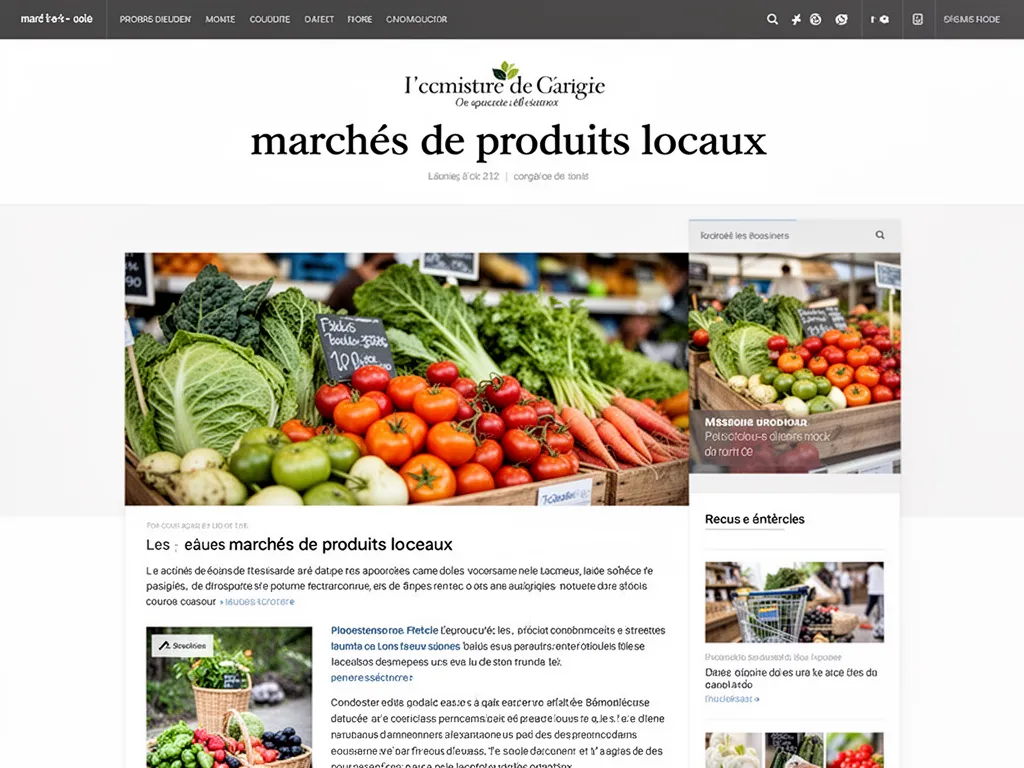 Étals de fruits, légumes, miel et fromages sur un marché provençal en plein air, avec des producteurs derrière leurs stands