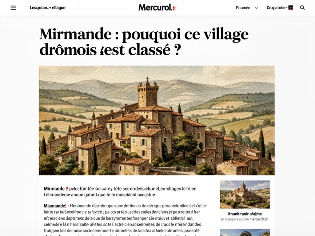 Vue des ruelles médiévales de Mirmande avec ses maisons en pierre