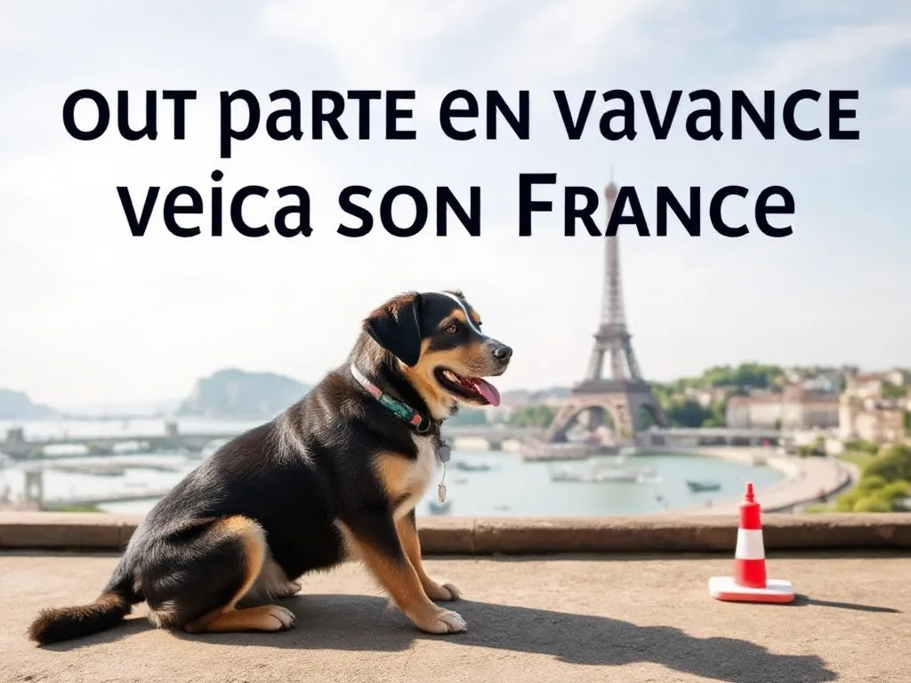 Un chien heureux court le long d'une plage bretonne pendant les vacances en France