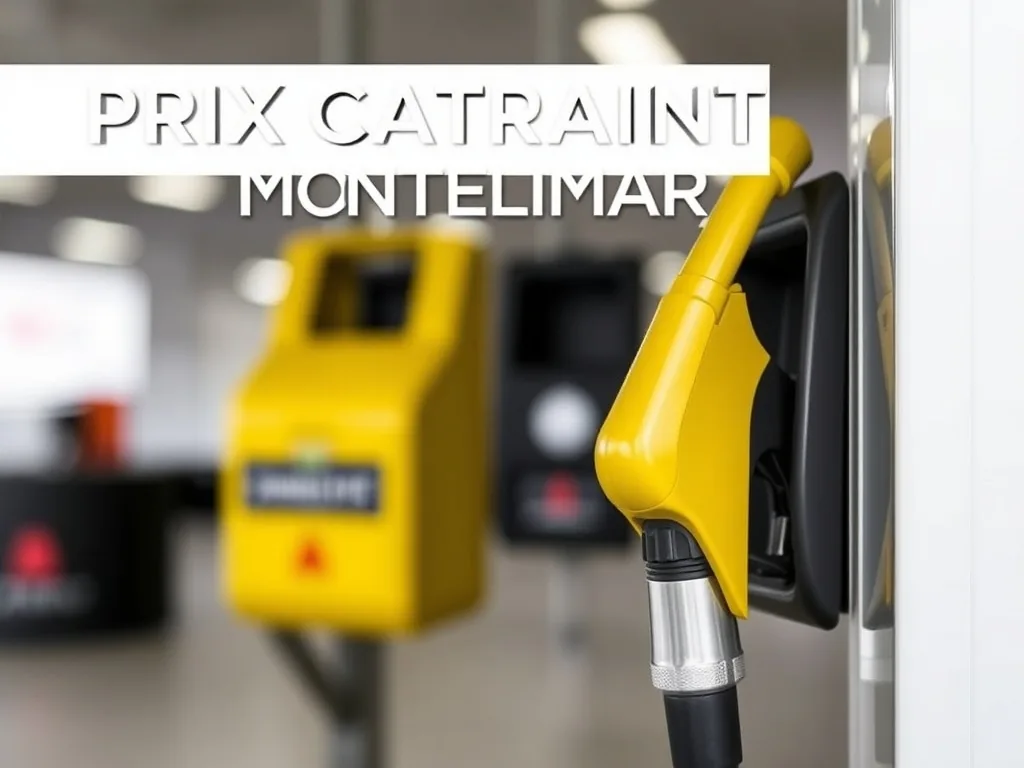 Automobiliste faisant le plein dans une station-service de Montélimar avec les prix des carburants affichés