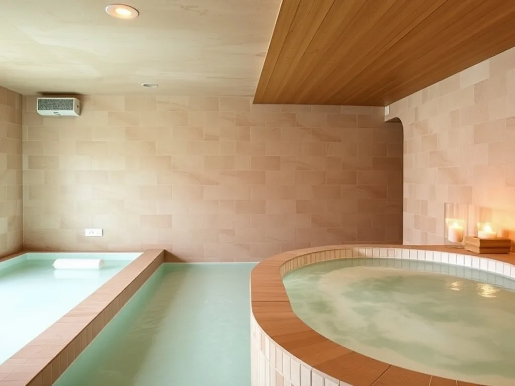 Hammam en pierre et jacuzzi extérieur avec vue sur la Drôme provençale
